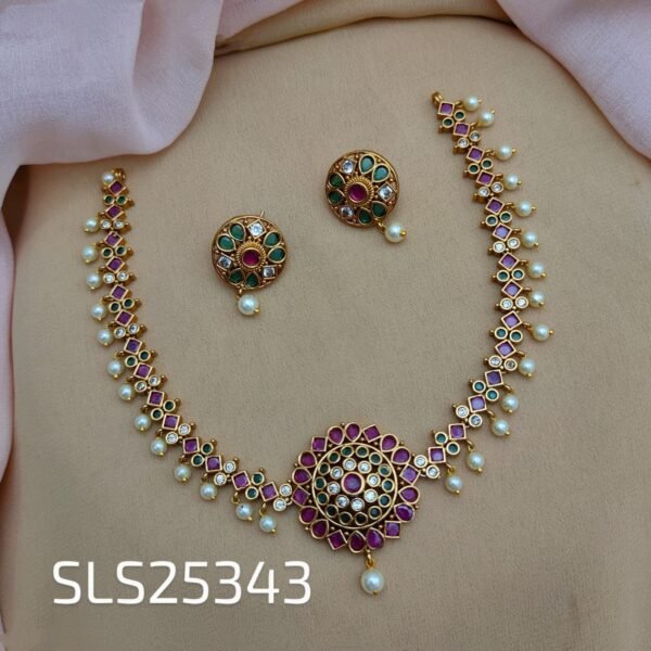 Elegant Pearl Bead Necklace and Earring Set